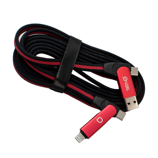 Cable PD adaptable 4 en 1, tipo C/Lightning® a tipo C/USB-A